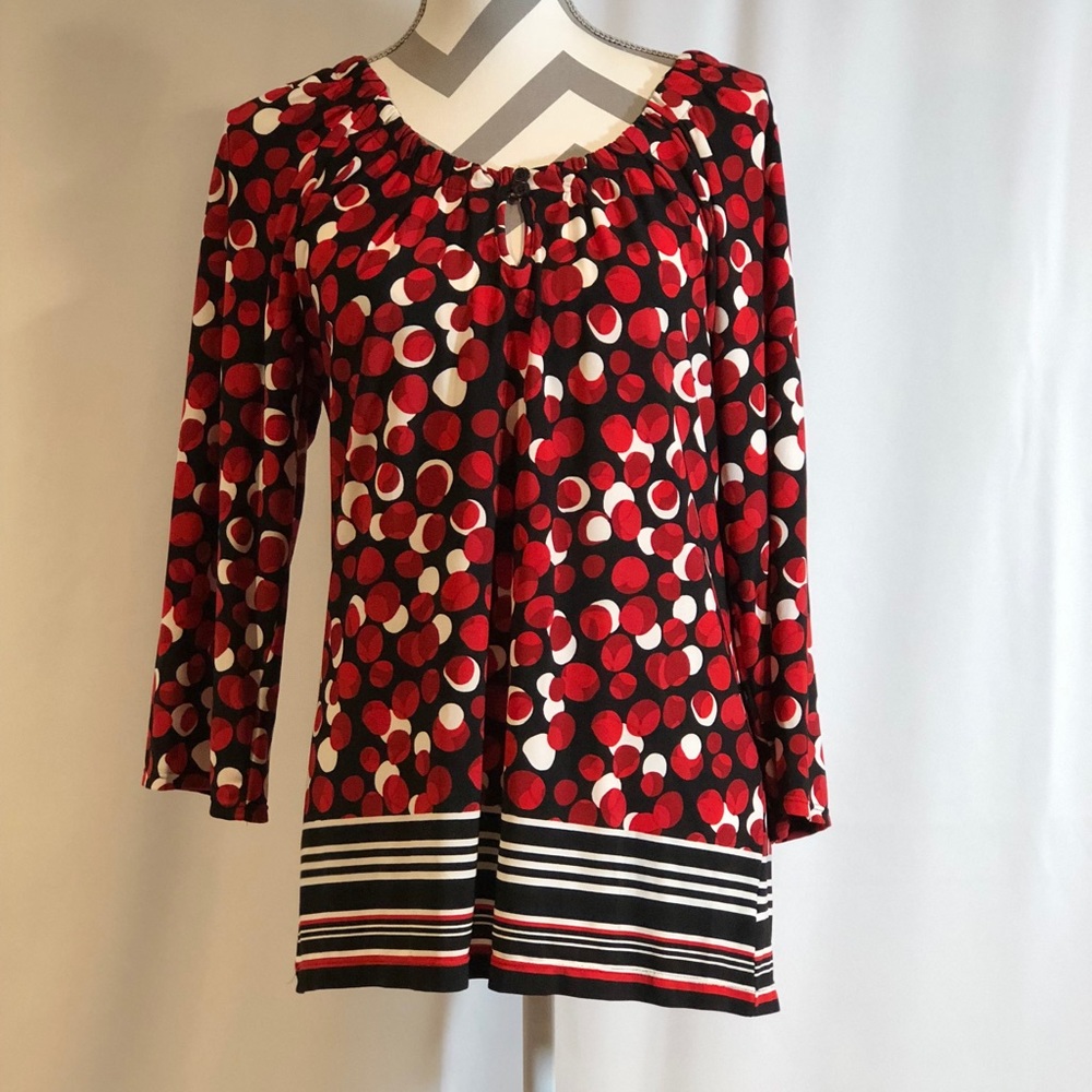 Notations Red Dot Tunic Length Top